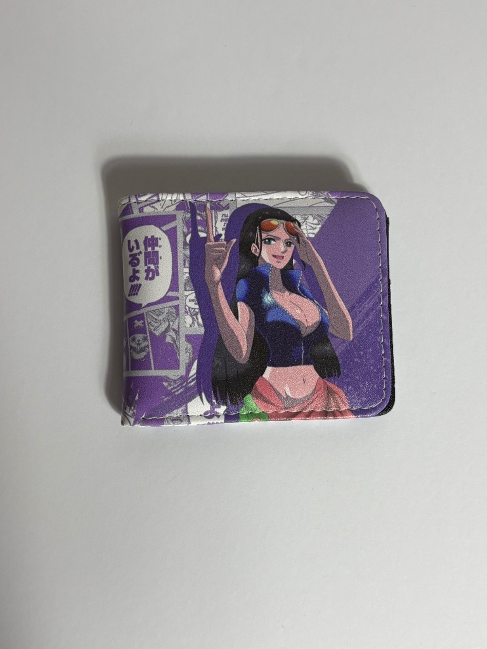 Nico Robin Faux Leather Wallet Wallets Purple White Money Holder Anime Manga